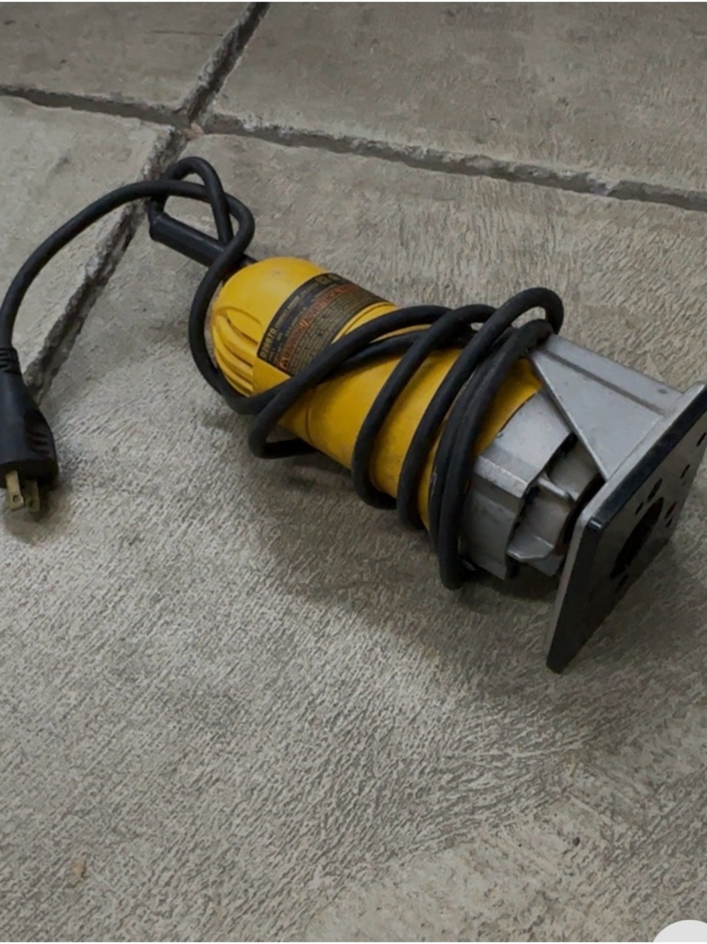 Yellow Corded Palm Router with Metal Base Plate
